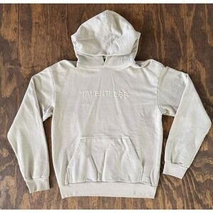 Talentless Men's L Heavyweight Circle Logo Hoodie Bone Embroidered